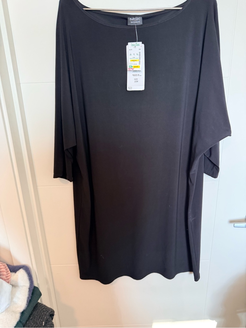 MSK Women's Black Relaxed Short-Sleeve Dress